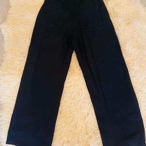 Vintage Club Monaco heavyweight crepe material navy drawstring wide leg pants